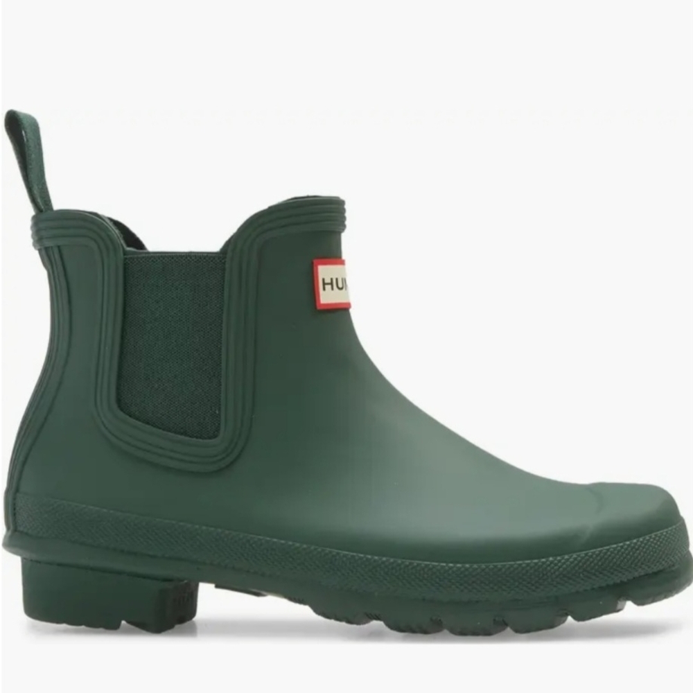 Hunter Original Short Hunter Green Chelsea Waterproof Rain Boots Women Size 5-7